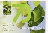 Geburtstagskarte 70 Ginkgo
