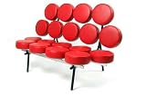 Marshmallow Circle Couch in Genuine Red Leather