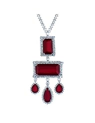 Elizabeths Estate Jewellery Collection: Fancy Simulated Ruby Necklace - Emerald and Pear Cut