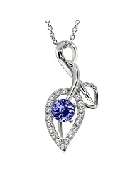 0.70 Ct Round Blue Tanzanite 925 Sterling Silver Pendant With 18" Chain