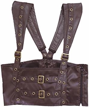Faux Leather STEAMPUNK CORSET BUCKLE HARNESS (Size US 16)