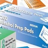 Alcohol Prep Pads, Medium Size 200 Pads Per Box