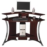 Bush Tacoma Corner Wood Computer Desk in Harvest Cherry