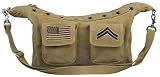 Vintage Khaki 2-pocket Single Strap Bag W/stars