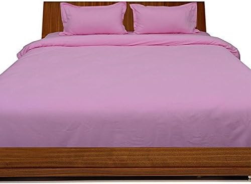 250TC Super Soft Quality Egyptian Cotton 4PC Sheet Set + 3PC Duvet Cover Set King/ Standard or Eastern King, Pink Solid 250-Thread Count 100% Pure Cotton