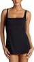 Calvin Klein Women's Pleat Front Swim Dress,Black,12