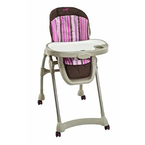Evenflo Right Height High Chair - Pink Georgia Stripe Evenflo Right Height High Chair - Pink Georgia Stripe