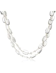 Devon Leigh Faceted Clear Quartz Double Strand Necklace, 17.5"
