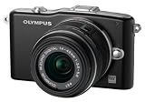 Olympus Pen E-PM1 Systemkamera (12 Megapixel, 7,6 cm (3 Zoll) Display, bildstabilisiert) schwarz mit 14-42mm Objektiv schwarz