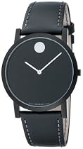 Movado Men's Classic Museum Black Leather Strap Watch #0606255