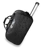 Brighton Inspired Black Alligator Heart Rolling Duffle & Messenger Bag