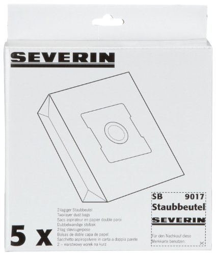 Severin SB 9017 Staubbeutel 5 Staubbeutel und 1 Motorschutzfilter, passend zu BR 7961, BR 7962