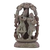 Religious Statue Krishna and Radha Stone Carve (sos408)
