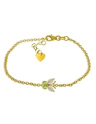 14k Yellow Gold Opal and Peridot Butterfly Bracelet
