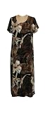 Round Neck Long Dress - Oriental Watercolor Caftan Kaftan Style Hawaiian Aloha Evening Pullover Dress - Regular & Plus Size
