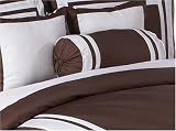 Chocolate and White Hotel Spa Collection Neckroll Bolster Pillow