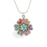 Star of David with Rainbow Flower Necklace from the Artazia Collection #716 JN
