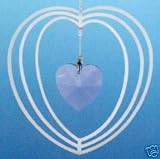 Swarovski Crystal Blue Violet Heart Feng Shui Ornament
