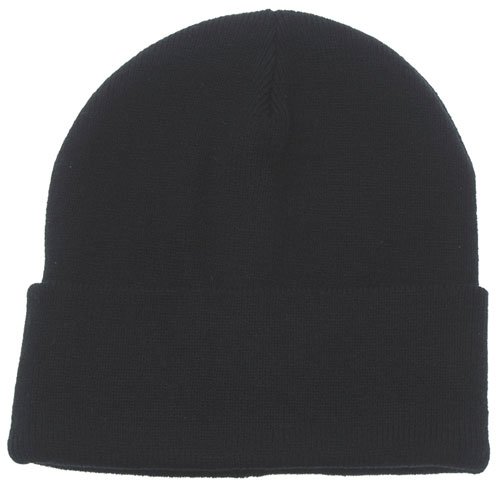Rollmütze Acryl fein gestrickt schwarz
