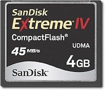 SanDisk SDCFX4-4096 4GB Extreme IV CompactFlash Card
