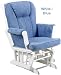 Baby : Stork Craft Sleigh Glider in White With Blue Cushion