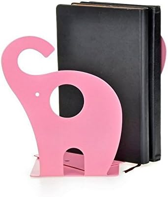 CEXECELLS 1pair Cute Unique Design Elephant Nonskid Art Bookend Decorative Bookends Book Stand - Pink