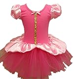 Candykids　 子供 スカート付き子供用バレエレオタード 体操 新体操・女の子 キッズバレエレオタード　バレエレオタード 子供　レオタード 子供用 (80cm, ピンク)