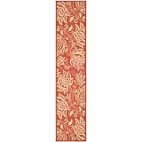 Safavieh Cy2961-3707 Courtyard Collection Antigua Red and Natural Indoor/Outdoor Area Runner, 2-Feet 4-Inch by 9-Feet 11-Inch