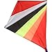 Striped 28-inch Diamond Kite, Durable Polyester Fabric, Easy Flyer - Black, White, Red, Orange - Includes 100-foot String and Handle