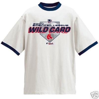 BOSTON RED SOX 2004 WORLD SERIES WILD CARD*NEW*SHIRT**L