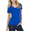 Mossimo Supply Co. Juniors Short Sleeve Value Deep Scoopneck Tee - Athens Blue