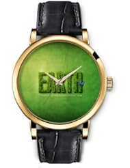 SPRAWL Aanalog Fashion Series Gold Ladies Watches of Genuine Black Leather Strap,Unique Wrist Watch for Women Girls Designed with Earth
