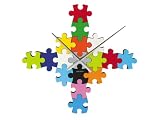 Present Time - Puzzle Wall Clock In Multi