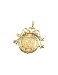Solid 14K Yellow Gold Spinning Locket Solid 14K Yellow Gold 1 inch x 1 inch
