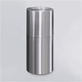 Designer Line Aluminum 18 gallon Aluminum Flip Top Satin Aluminum Waste Receptacle ATF18NLSA