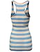 Xpril Women's Basic Sleeveless Ribbed Racer-Back Wide Stripe Tight Fit Tank Top