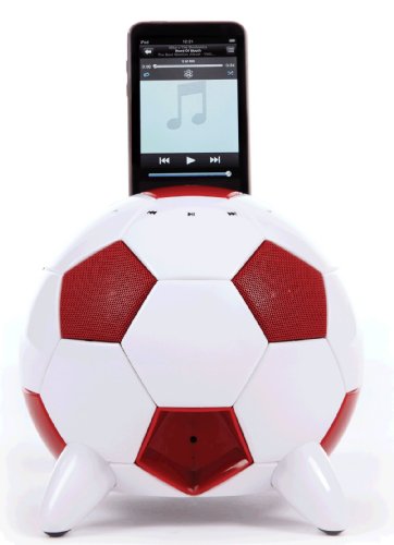 Speakal mi-Soccer 2.1 Stereo Speakers and Docking Station with 3 Speakers for iPod (Red/White)