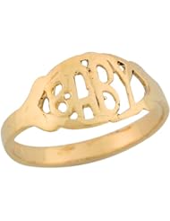 14k Yellow Gold Baby Birthday Celebration Cute Kids Ring