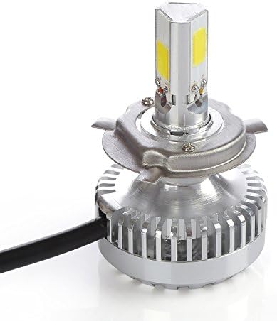 SUPERLT 360° LED Auto Headlight Bulbs High Power Ultra Bright 80W 7200LM IP67 6000K-8000K COB LED w/Heat Sink+Cooling Fan Pack of 2-H4