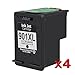 4 Pack Remanufactured Black Ink Cartridge Replacement for HP 901XL (CC654AN)