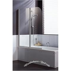 Duschwand Glas 2 teilig, silbereloxiert