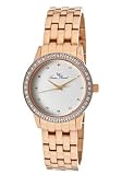 Lucien Piccard Womens 11696-RG-22S Monte Velan White Textured Dial Rose Gold Ion-Plated Stainless Steel Watch