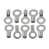 uxcell 非絶縁リングタング 非絶縁リング端子 10個入り 12-10 AWG コネクタ 銀色 広く使われる