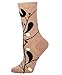 BlueQ Fox Dancing Cha Cha Cha Socks, Tan, One Size