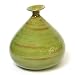 Handmade Ceramic Spun-Bamboo-Style Bulb Design Flower Vase In High Gloss Green