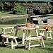 Log Round Table with 4 Curved Benches
