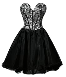 Strapless Sweetheart Polyester/Satin/Tulle Sequined Short Homecoming Dress/Prom Dress/Party Dress 