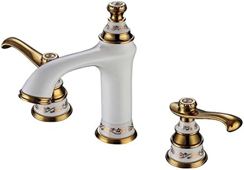 Widespread Sink Faucet - Barss - Three Holes - White painting Ti-PVD ORB or Chrome Finish Bathroom tap