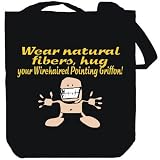 Canvas Tote Bag Black WEAR NATURAL FIBERS HUG YOUR DOG Dogs