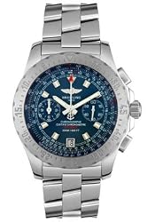 Men's Professional Automatic Mechanical Chrono Blue Textured Dial Blue Crocodile